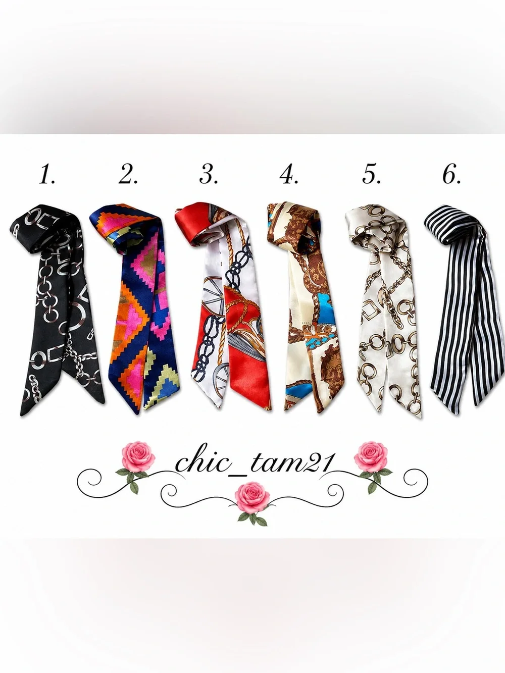 Silk-Feel Skinny Tie Scarf